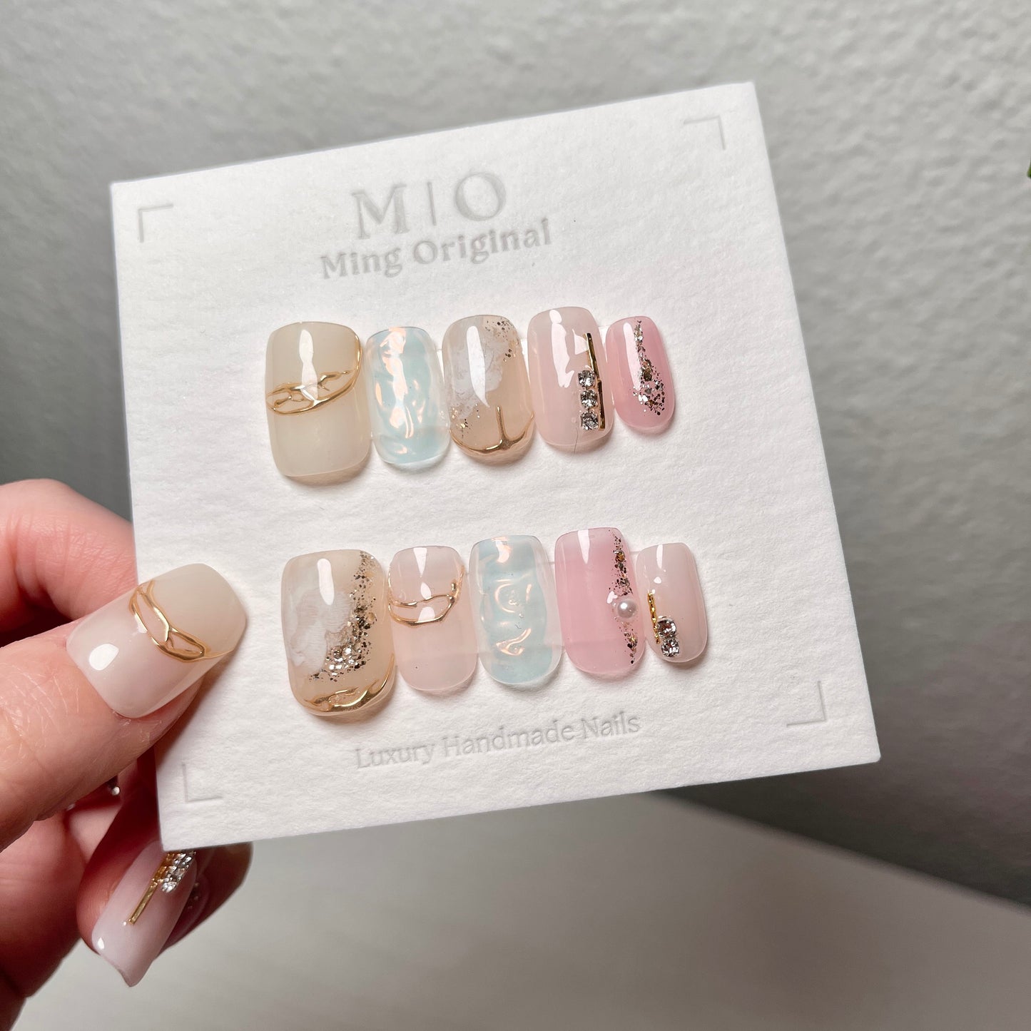 Da Princess Pink Girly Glittery with Pearl Acrylic & Press on nail, Premium Diamond Nails, Nail Artist Fake Nails, Handmade jelly nail