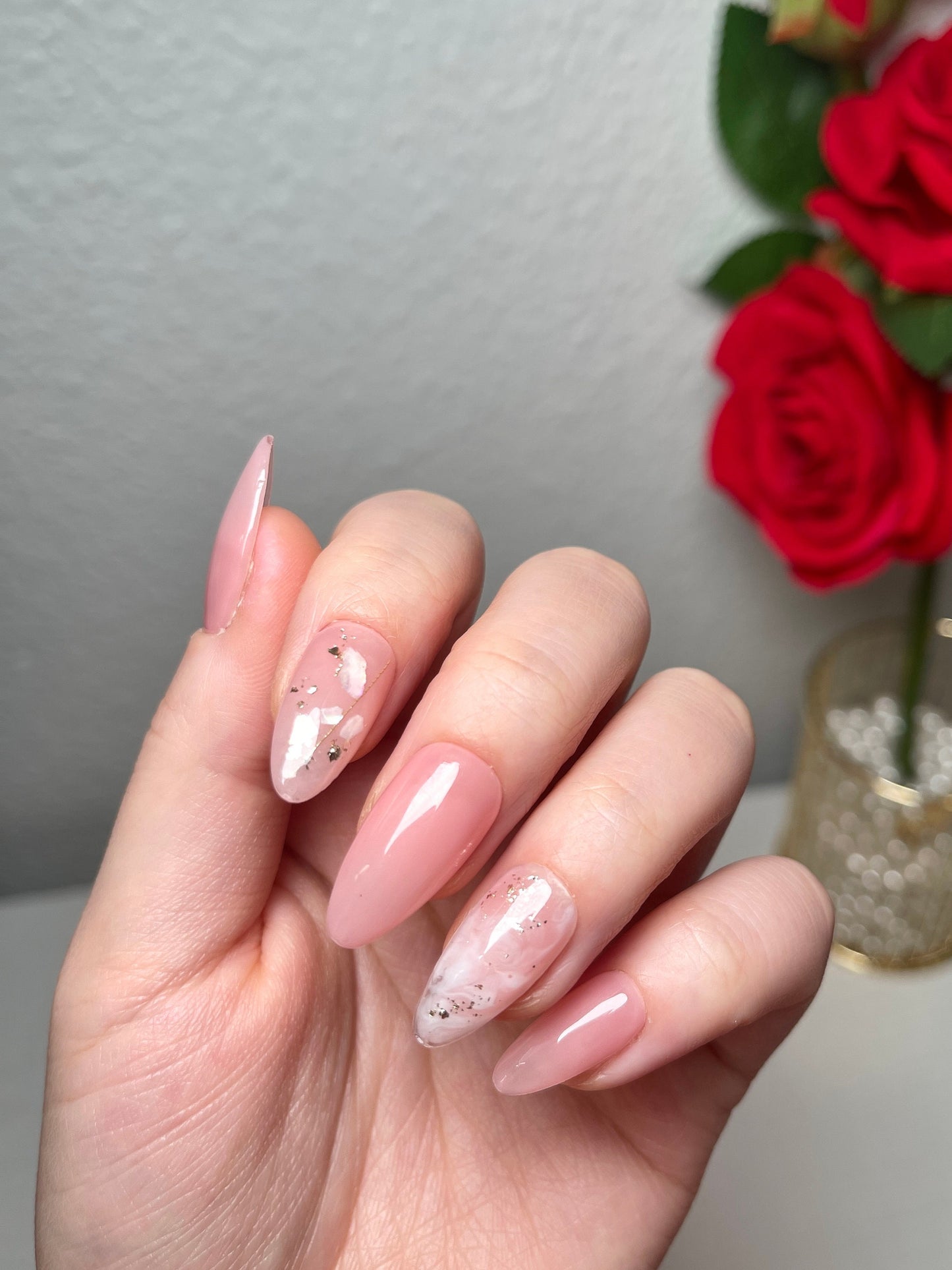 Miss Sweet blooming Japanese art nail, Acrylic & press on nails, glue on nails, reuse nails, jelly fake nail, glitter shine gel nail