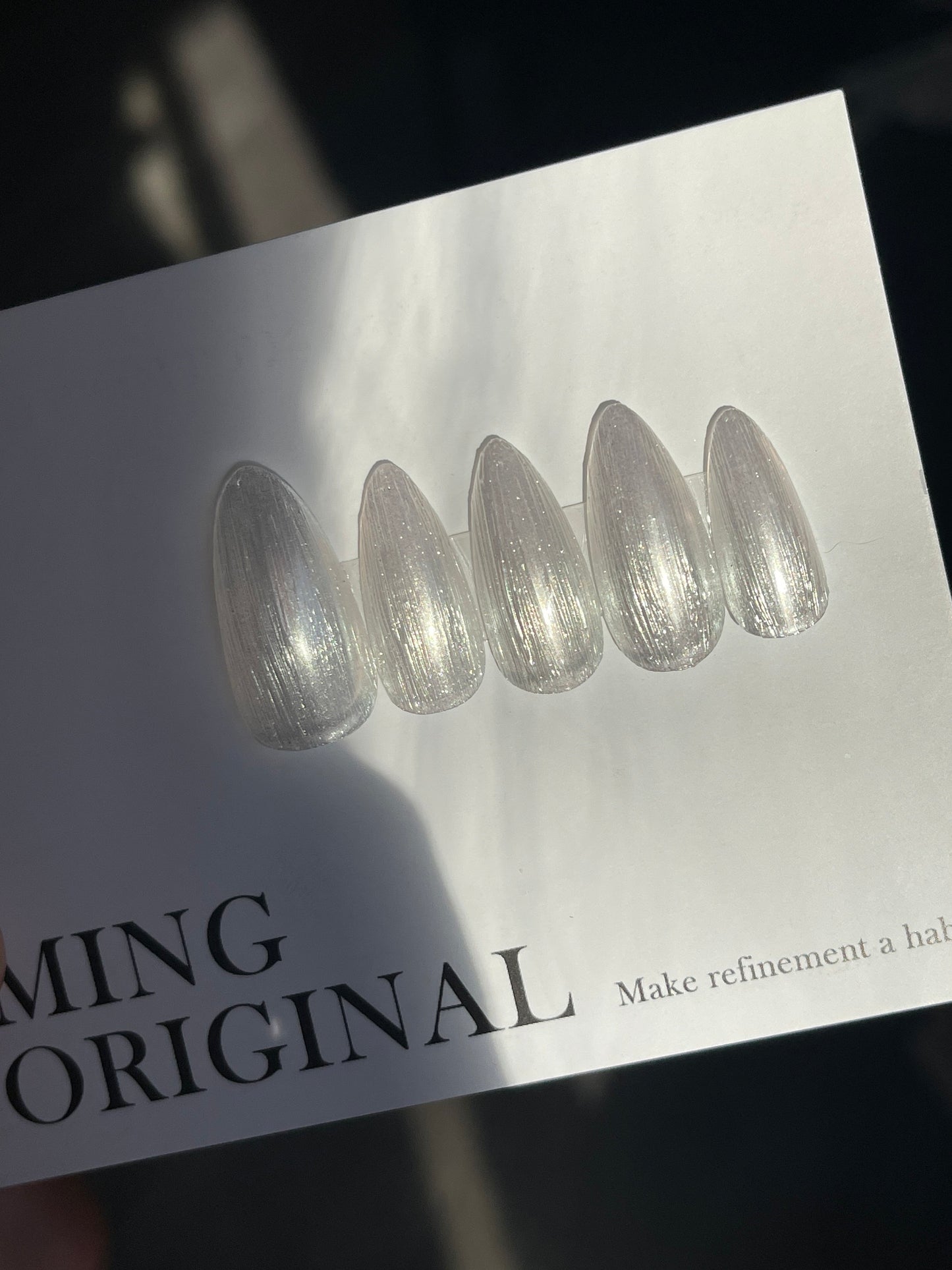 Buccellati Silky Chrome Pearl Glazed Donuts nail. Acrylic&press on nail, mermaid shimmer Nail, Fake nails, wedding nail