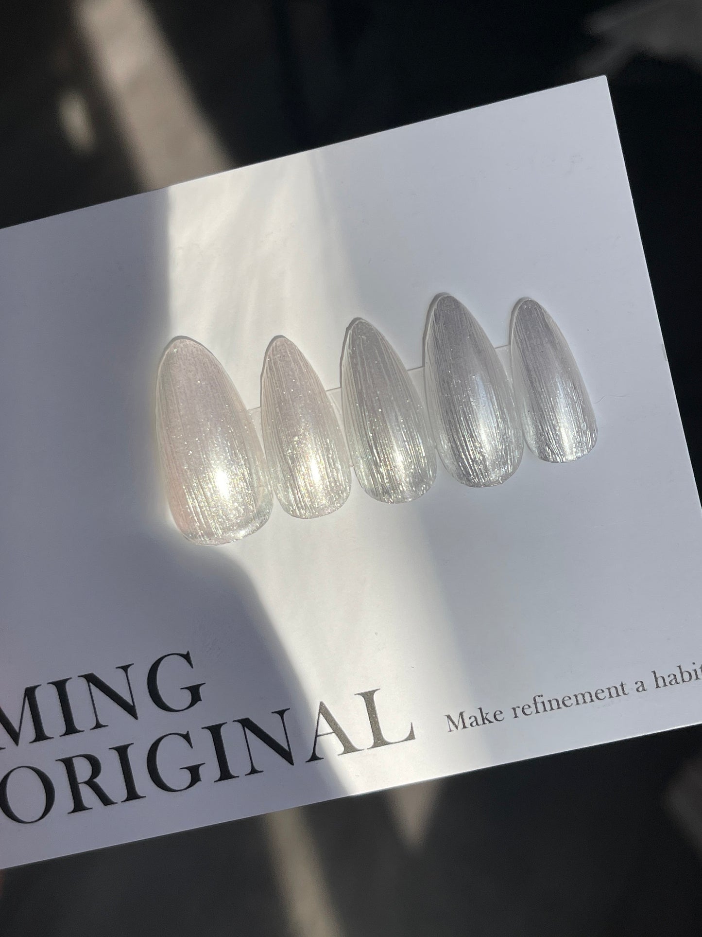 Buccellati Silky Chrome Pearl Glazed Donuts nail. Acrylic&press on nail, mermaid shimmer Nail, Fake nails, wedding nail