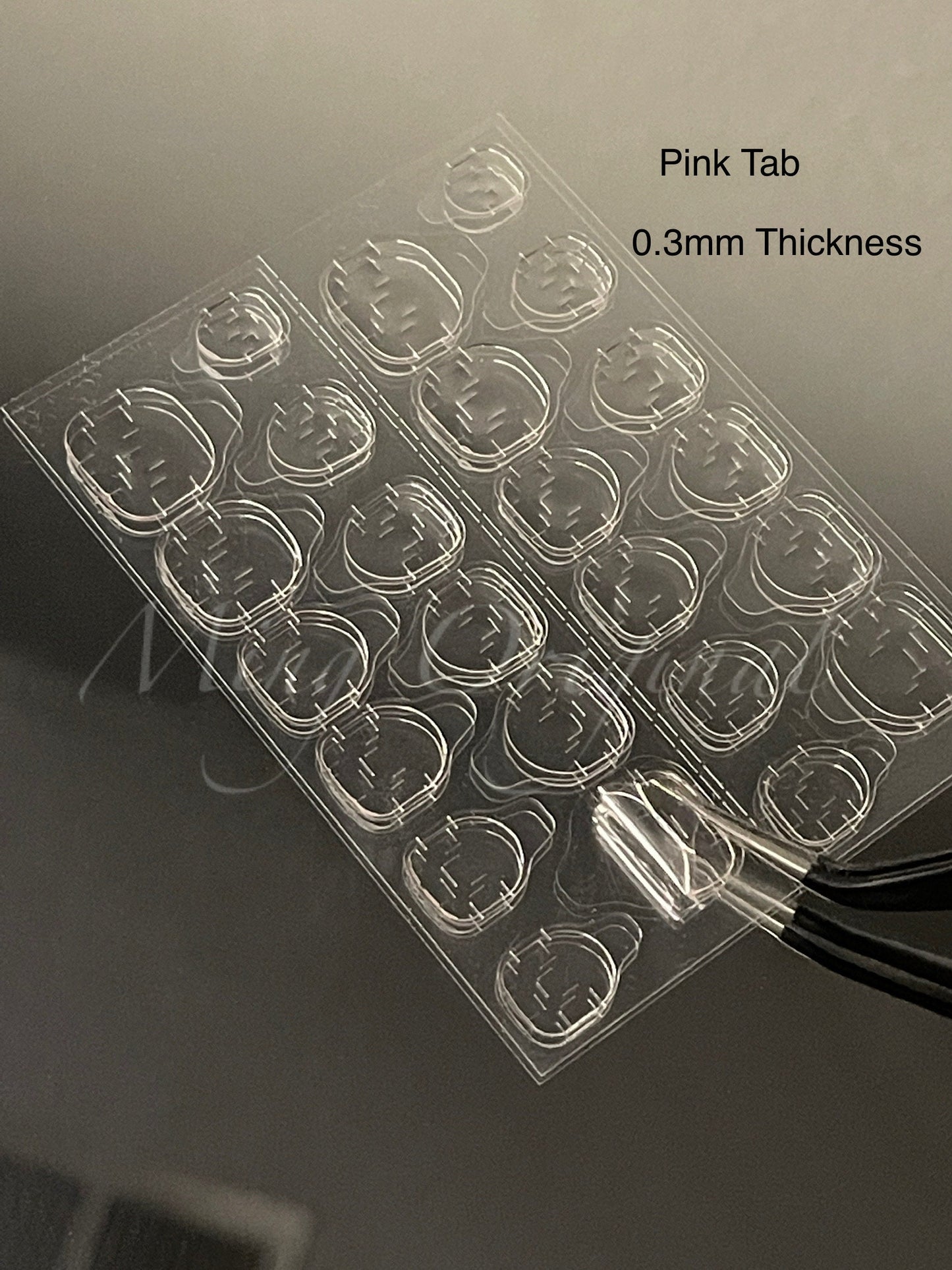 Super Strong Adhesive Tabs for Press On Nails, 1 Sheet 24 Tabs, Double Sided Nail Stickers, Available in Pink and Yellow.