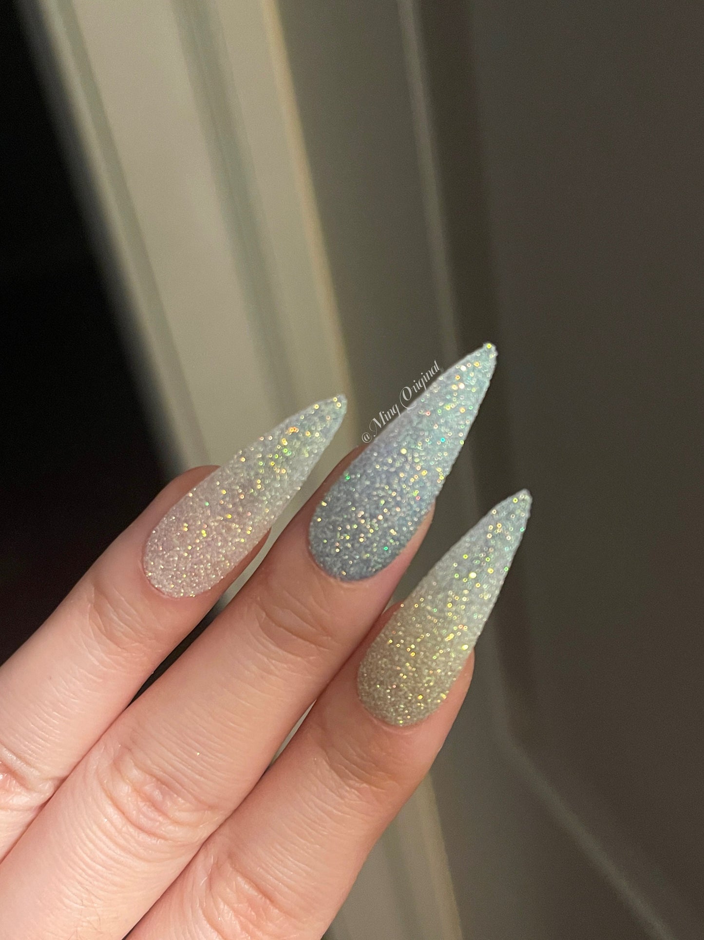 Reusable Pink Sugar Glitter Ombre Gradient Fade White Press on Nails, French tip nail, Soft Pink Baby Boomer Sparkly Fake nails