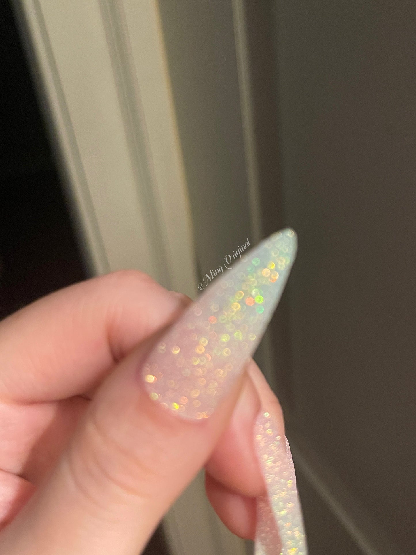 Reusable Pink Sugar Glitter Ombre Gradient Fade White Press on Nails, French tip nail, Soft Pink Baby Boomer Sparkly Fake nails