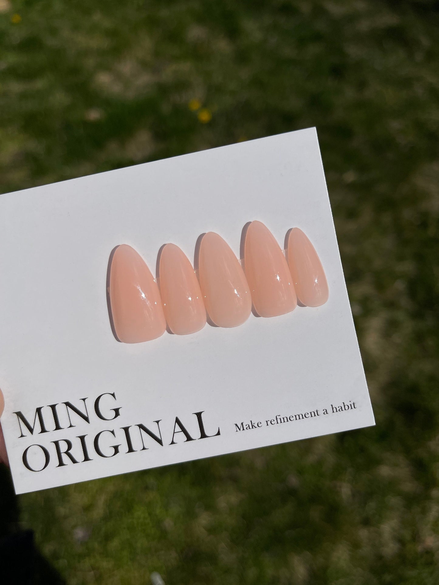 Builder gel Peach color nude opal Press on Nails, Fake Nails, Transparent False Nails, Handmade Gel Nails