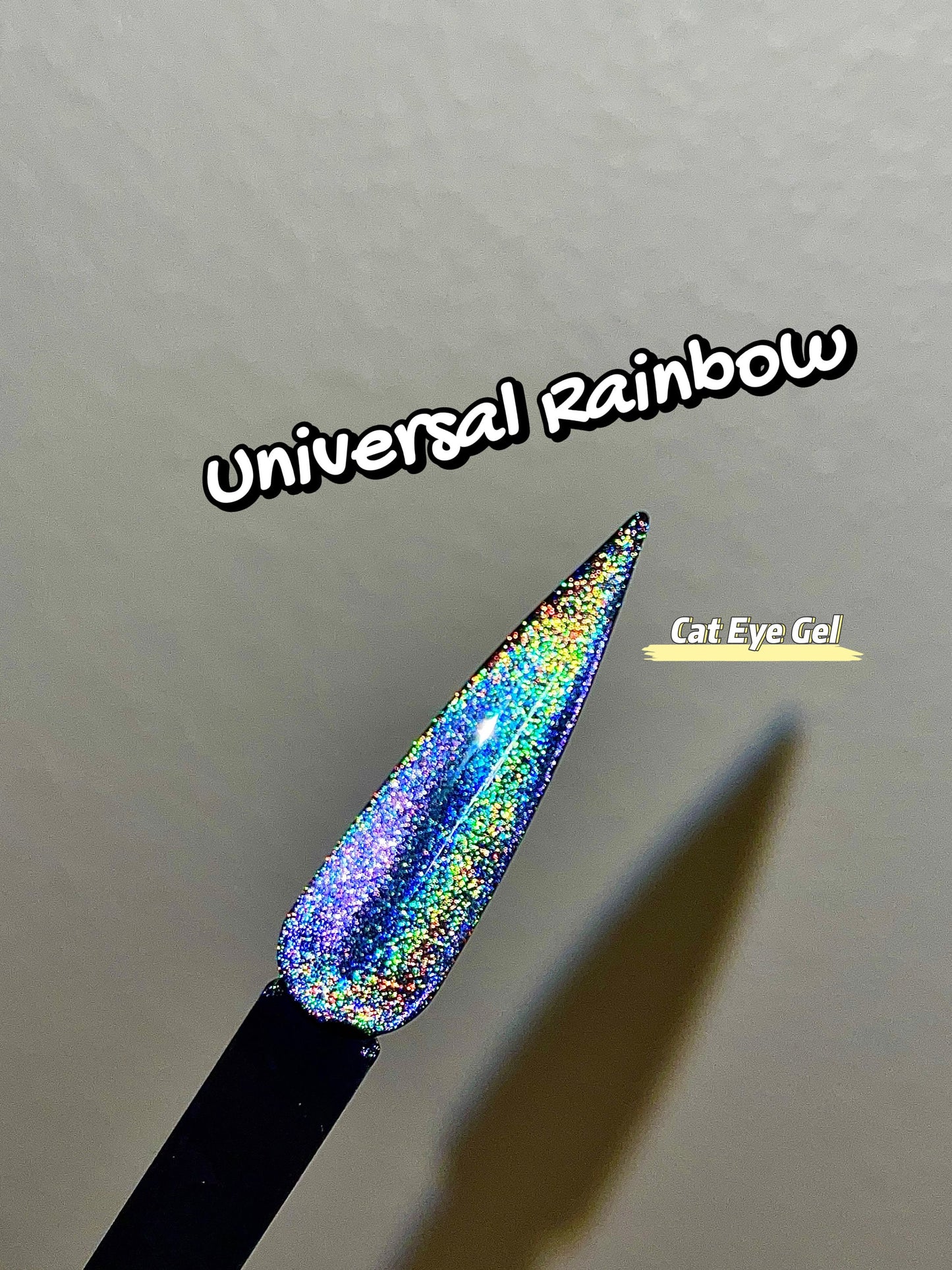 Universal Rainbow | UV/LED require, holographic cat eye gel polish, polar light magnetic gel