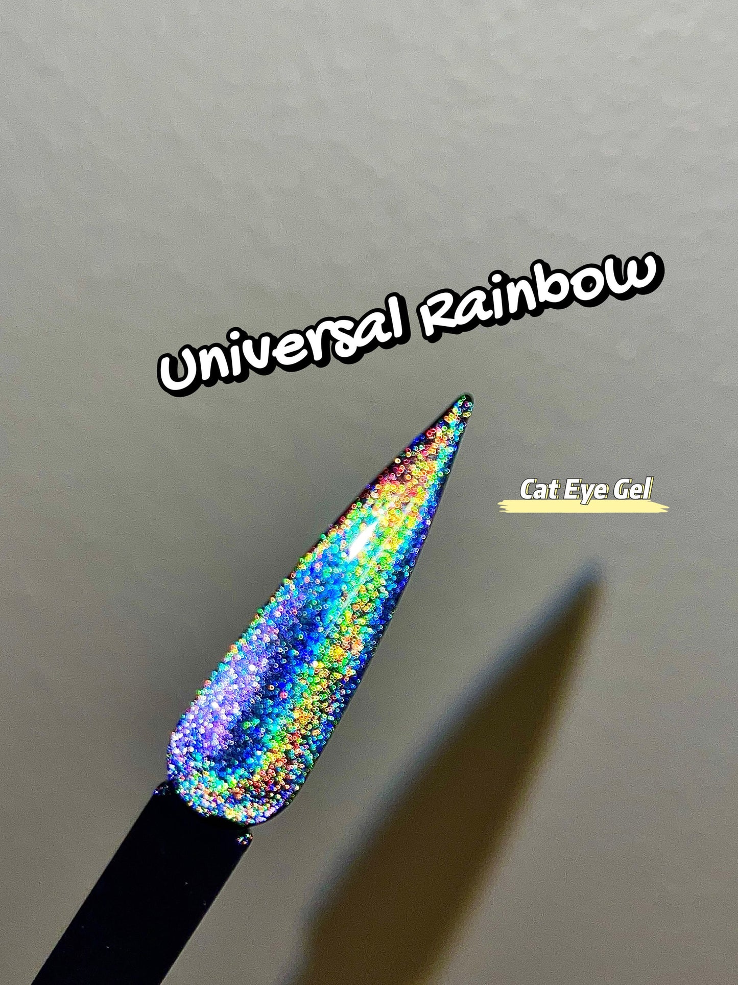 Universal Rainbow | UV/LED require, holographic cat eye gel polish, polar light magnetic gel