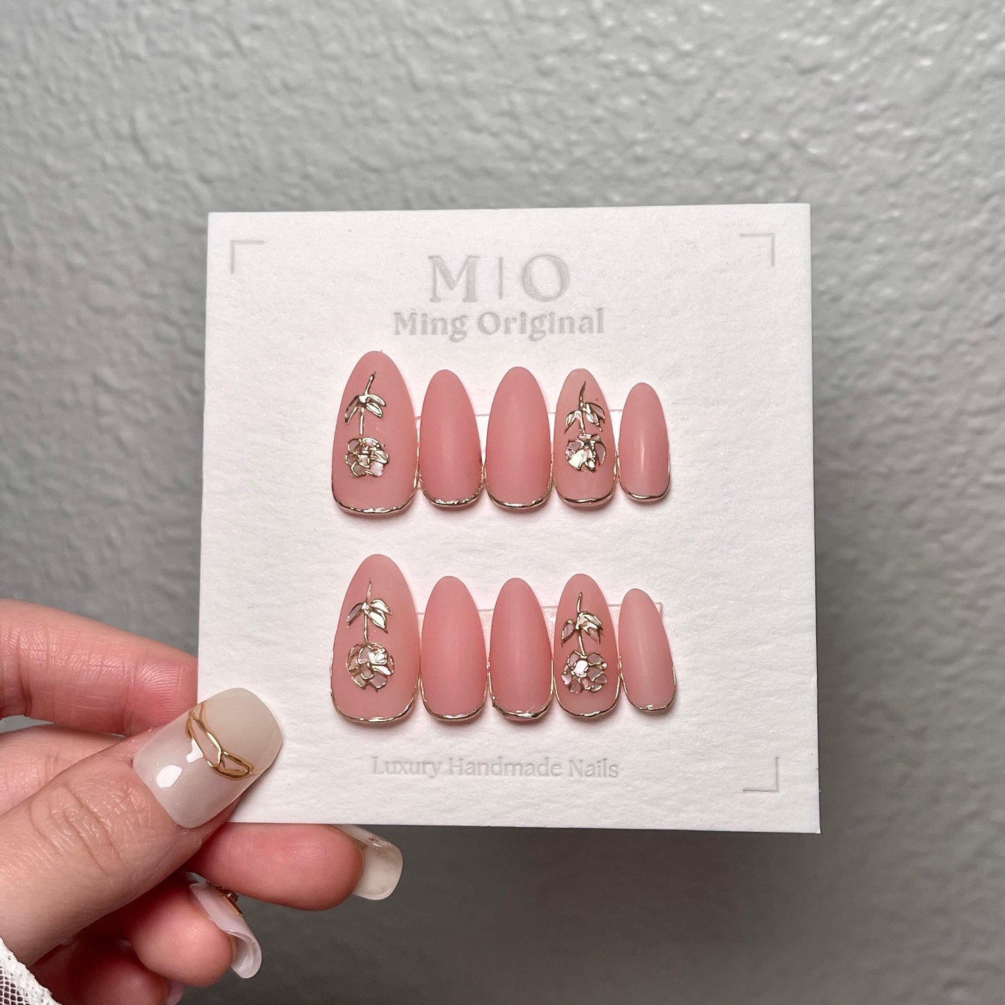 Reusable Shells flower painted cute girly acrylic & press on nail, Premium Hand paint Nails, Nail Artist Fake Nails, Handmade matte nail