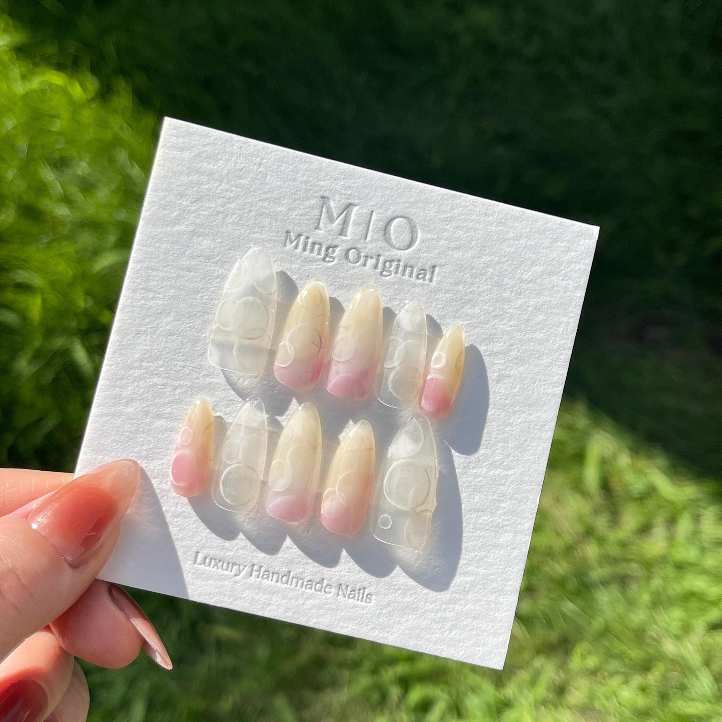 Summer bubble color airbrush press on nails, oxygen girly nail, ombre color, reuse nails, ,hand painted candy color nail