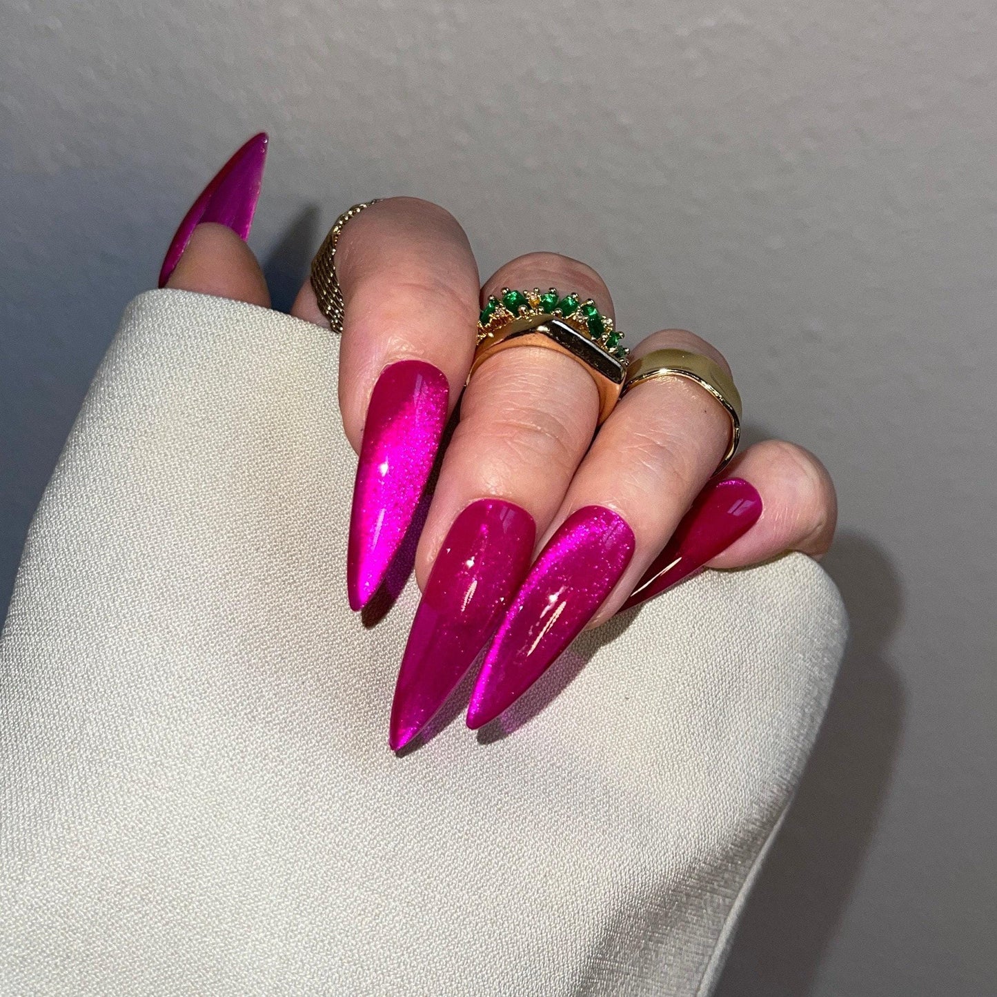 Satin berry | High transparency purple press on nails,glue on cat eye nails, reuse nails, jelly fake nail, saturated see through nail