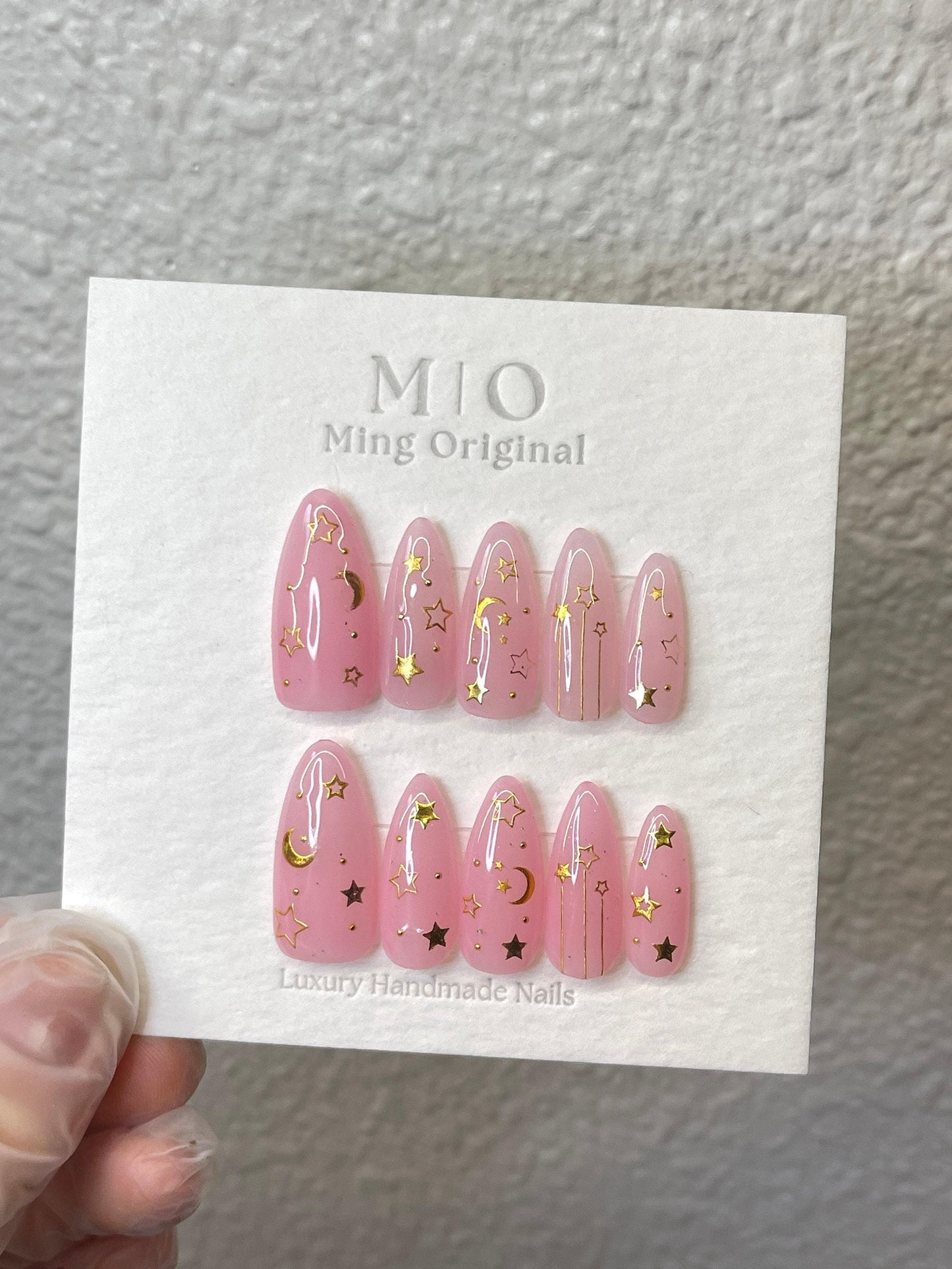 Reusable Pink Sailor moon acrylic & press on nail, Premium Hand paint Nails, Fake nails, Nail Artist Faux Nails, Handmade Gel Nails