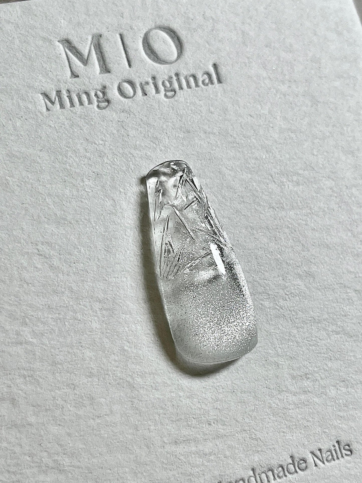 Da Ice Age| Christmas Ice tip Press on Nails, broken glass winter handmade Nails, cat eye ombre clear tip Jelly Nails, high transparency