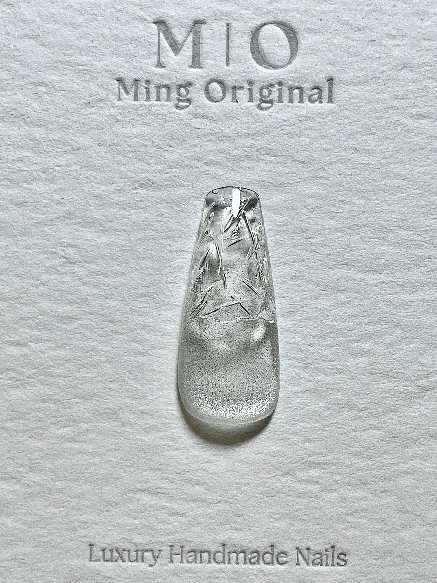 Da Ice Age| Christmas Ice tip Press on Nails, broken glass winter handmade Nails, cat eye ombre clear tip Jelly Nails, high transparency