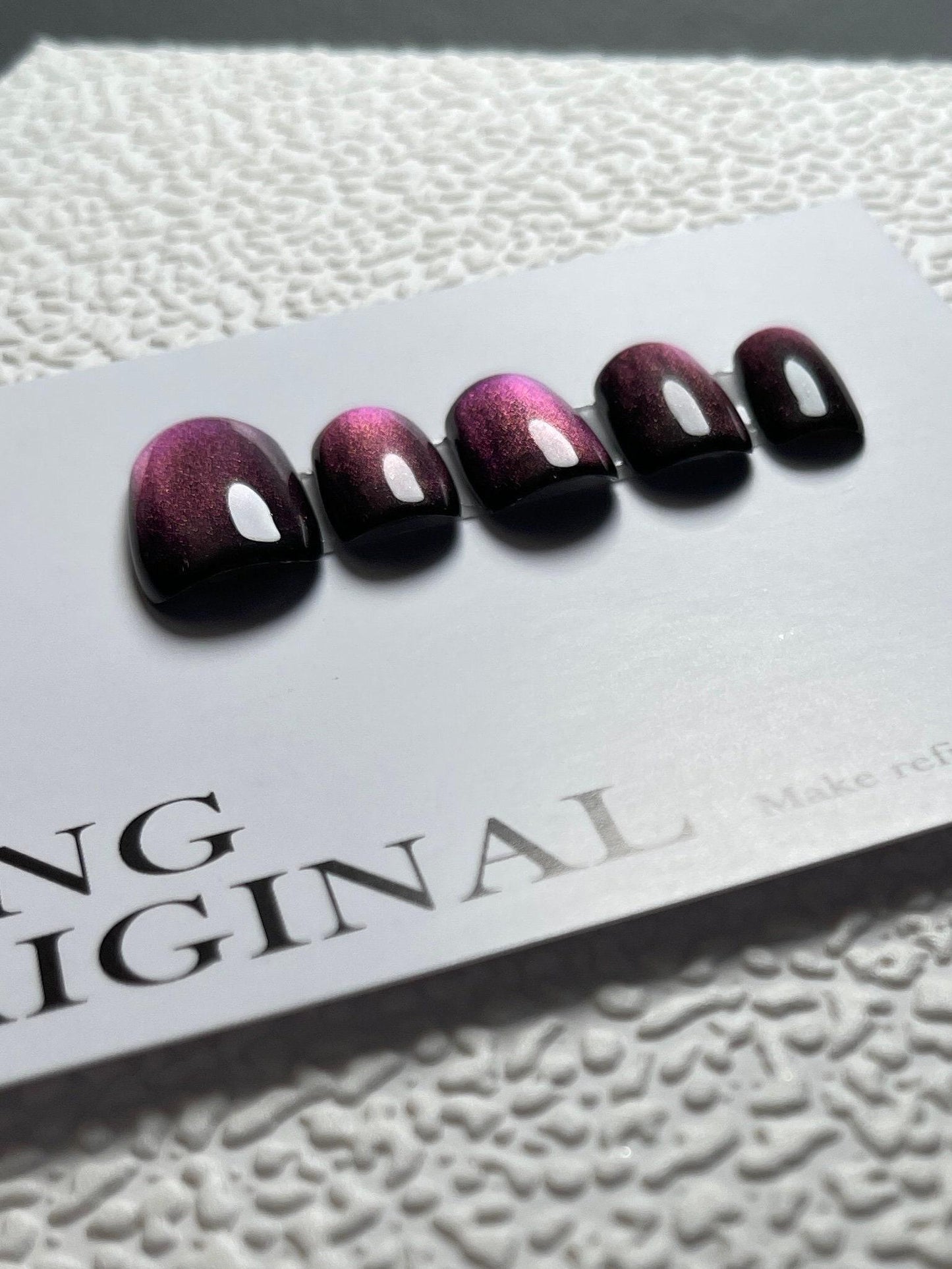 Eye of Zeus color shifting Diamond reflective glitter press on nails, glue on cat eye nails, jelly sparkly shine gel nail, gift for her