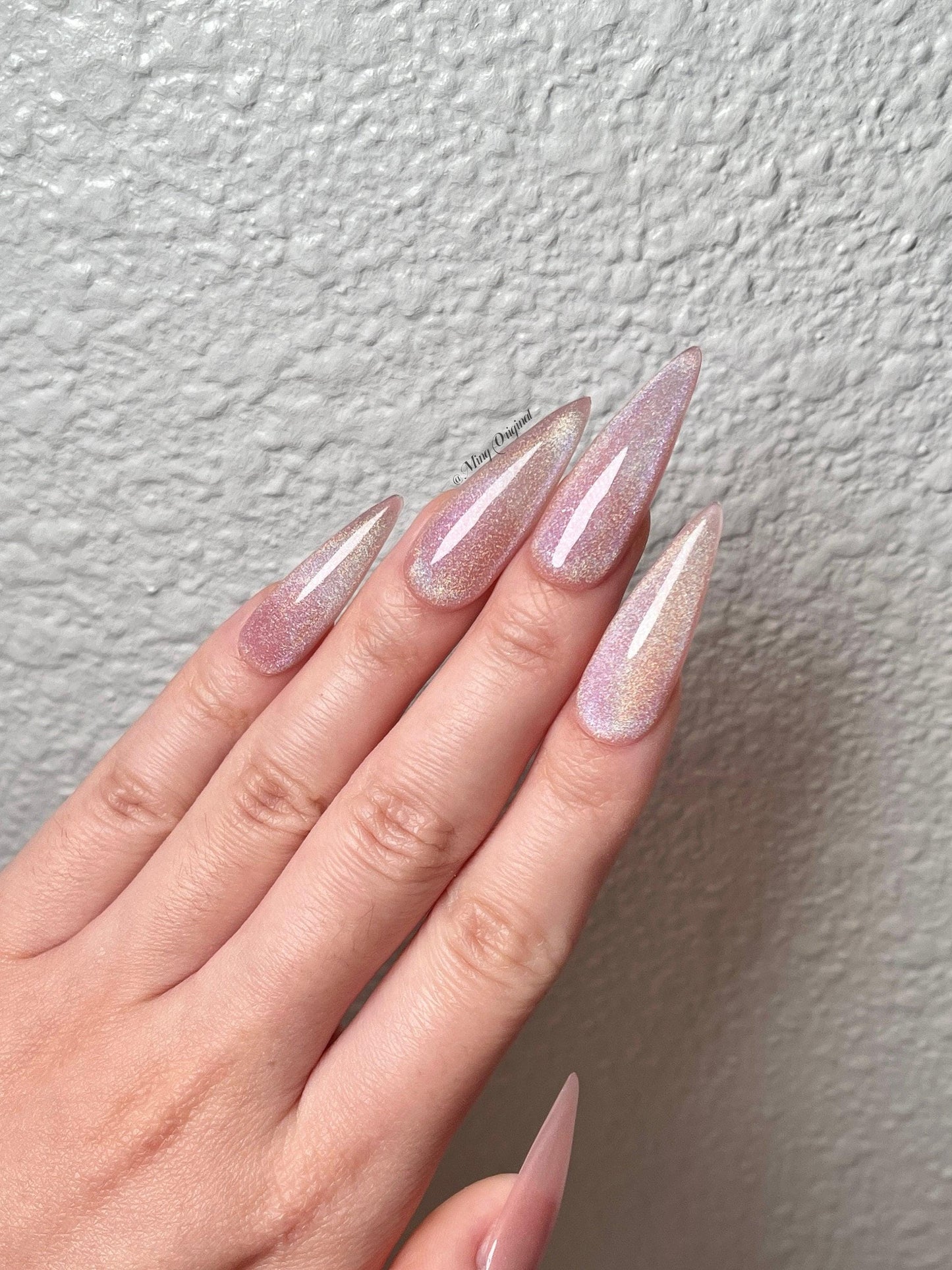 Universal Rainbow Cat Eye Nails Holographic Magnetic Cotton Candy press on nails, reuse nails, jelly fake nail, sparkly Christmas nail