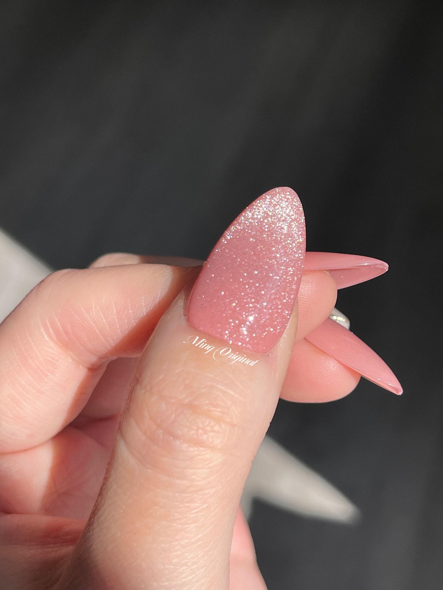 Reusable glittery Pink flower nail art, Premium Press on Nails, Fake Nails, Nail Artist Faux Nails, Handmade Gel Nails, Jelly Nails