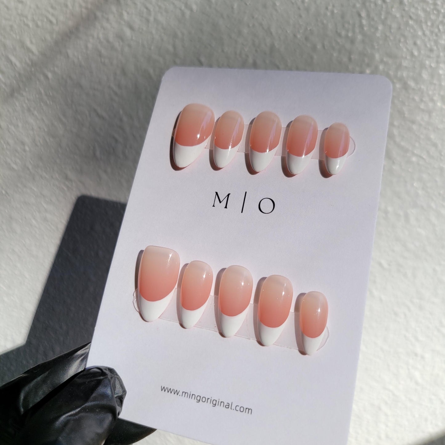 Classic Ombre French tip, hand painted premium Press on Nails, summer nail, gift for her