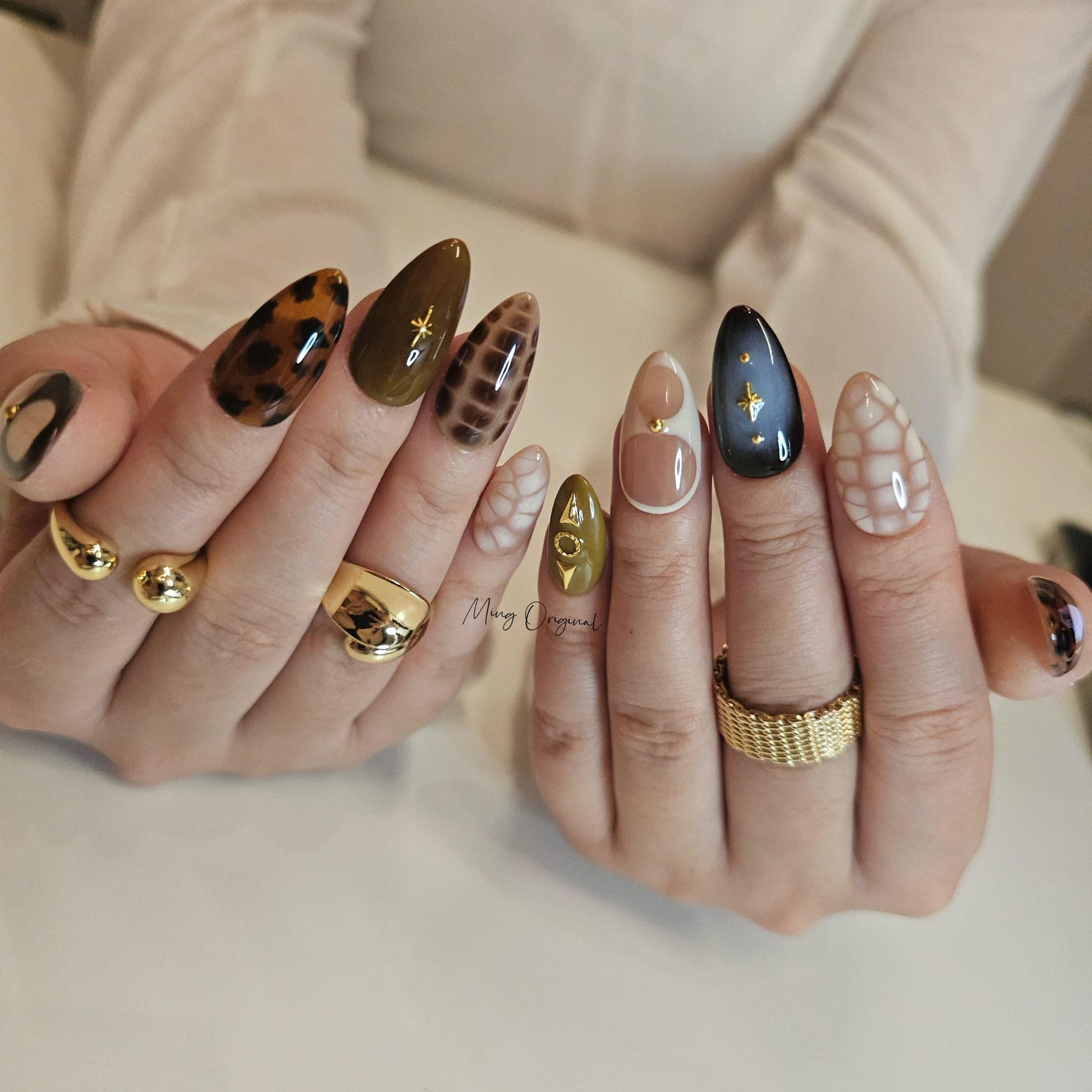 Croc skin snake skin design, leopard print press on nails, star reusable nail, glue on nail, fake nail, birthday holiday gift for her, MO292