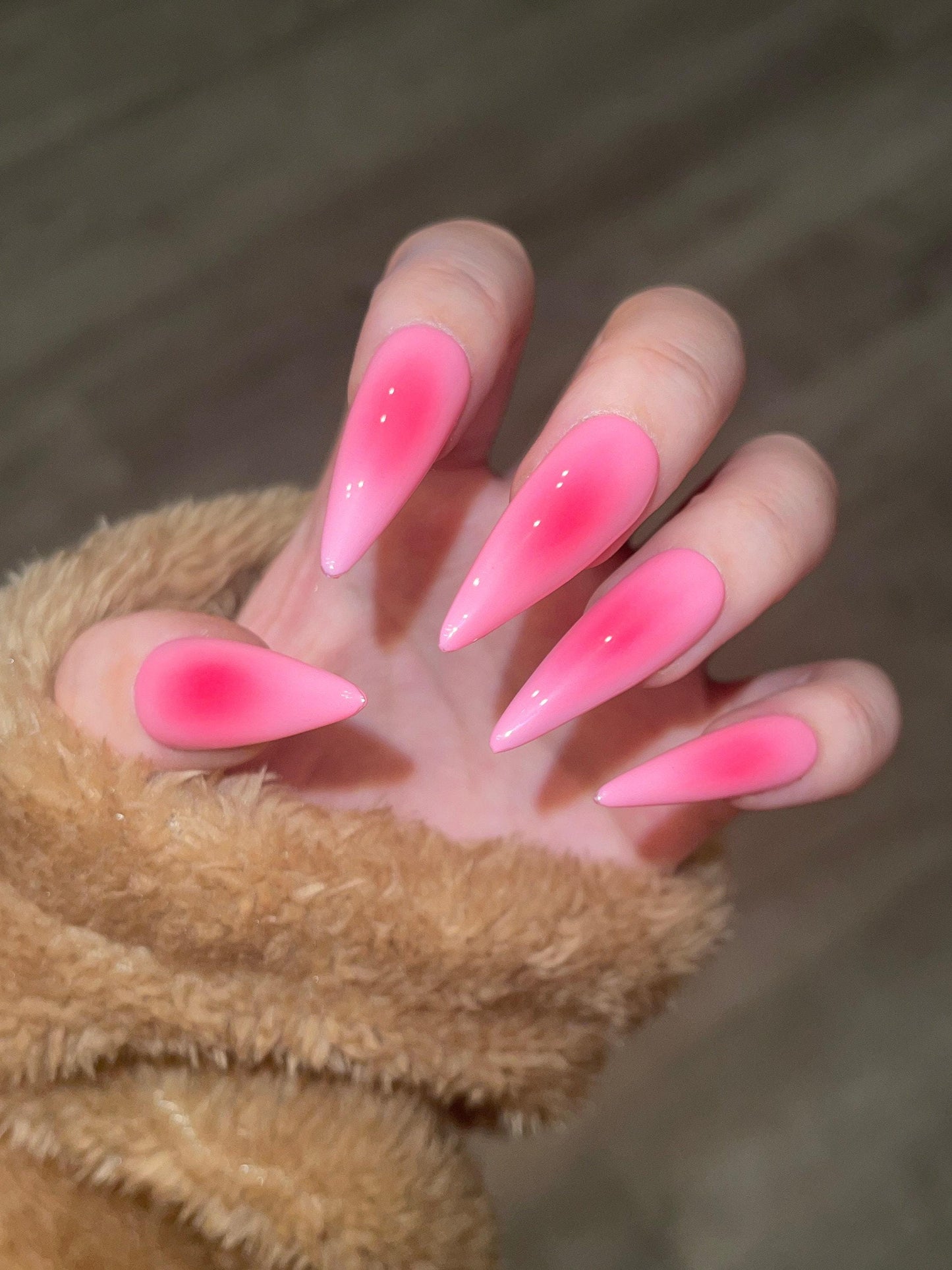 Reusable Pink Ombre Gradient Fade Pink Press on Nails, Blush y2k chic nail, Soft Pink Baby Boomer Fake nails, Jelly Nails, Matte or Glossy