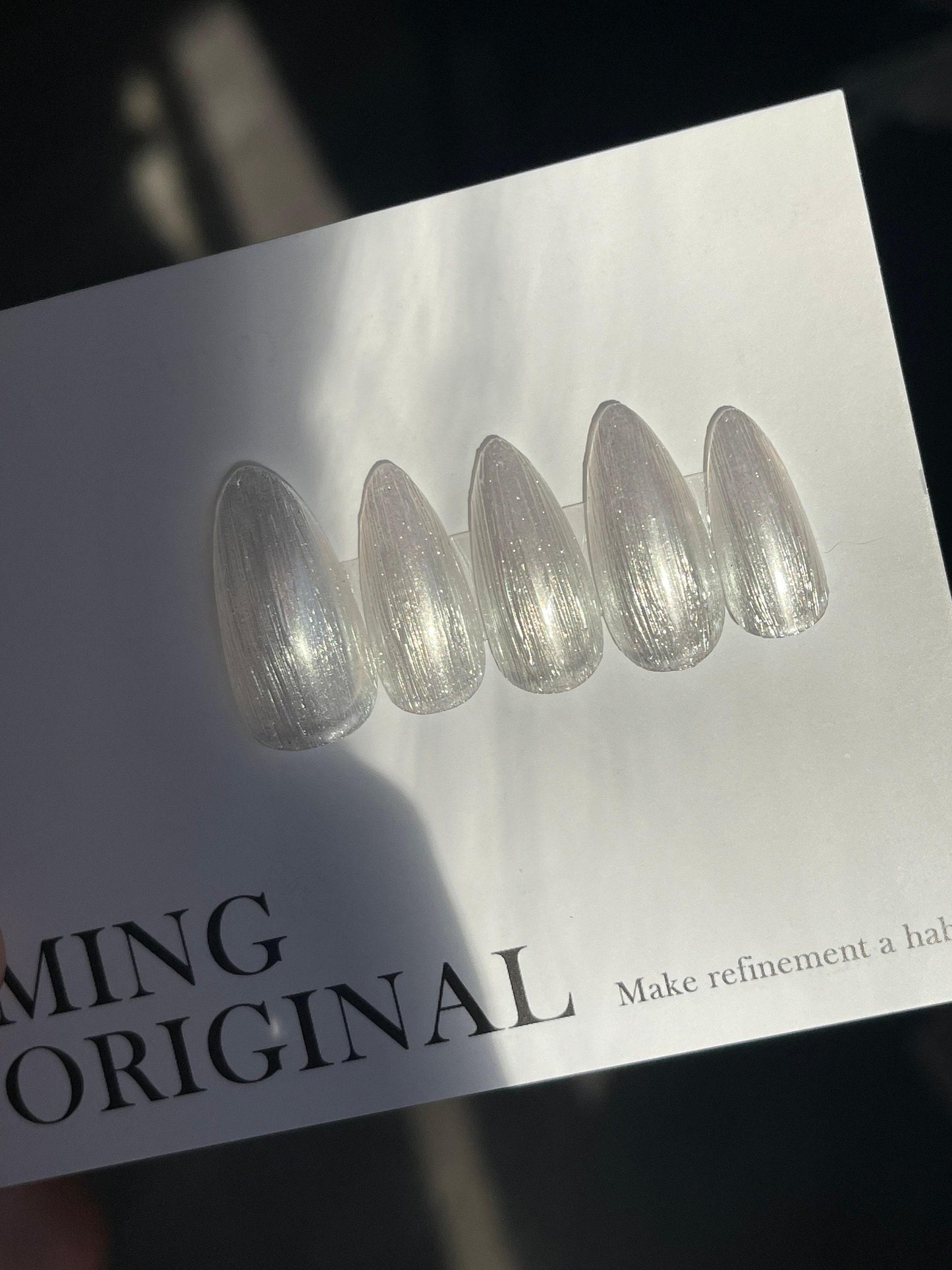 Buccellati Silky Chrome Pearl Glazed Donuts nail. Acrylic&press on nail, mermaid shimmer Nail, Fake nails, wedding nail