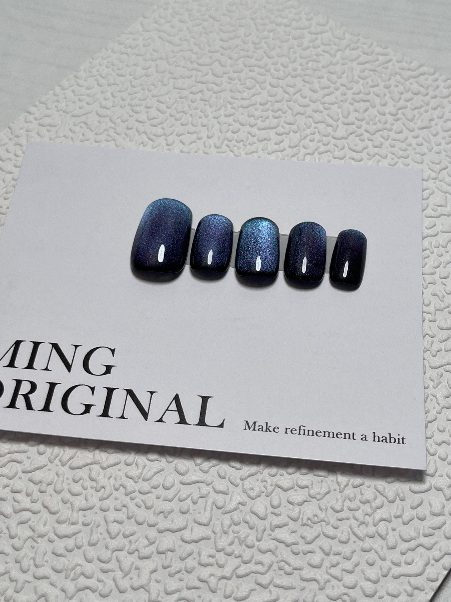 Eye of Zeus color shifting Diamond reflective glitter press on nails, glue on cat eye nails, jelly sparkly shine gel nail, gift for her