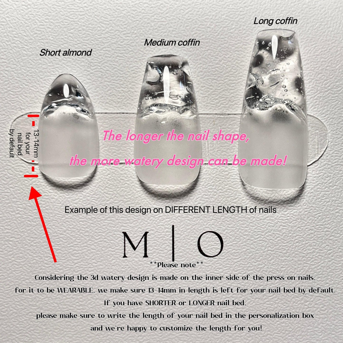 Clear Watery encapsulated tip Press on Nails, Builder Gel handmade Nails, Jelly Nails, valentine anniversary gift