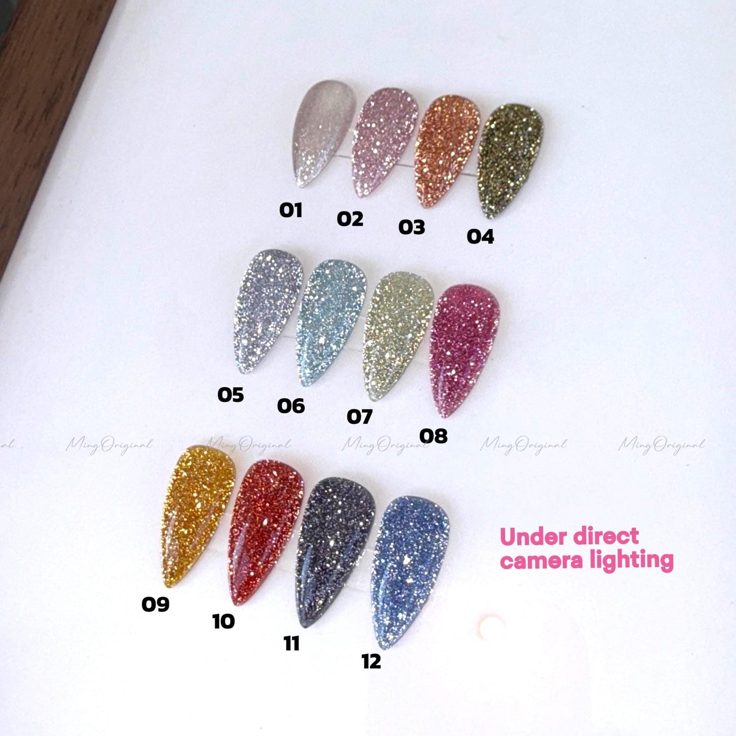 Semitransparent Colorful Solid Press-On Nails, Diamond Reflective Glitter nails, Everyday Wear Jelly Nails, gift for her, MO646