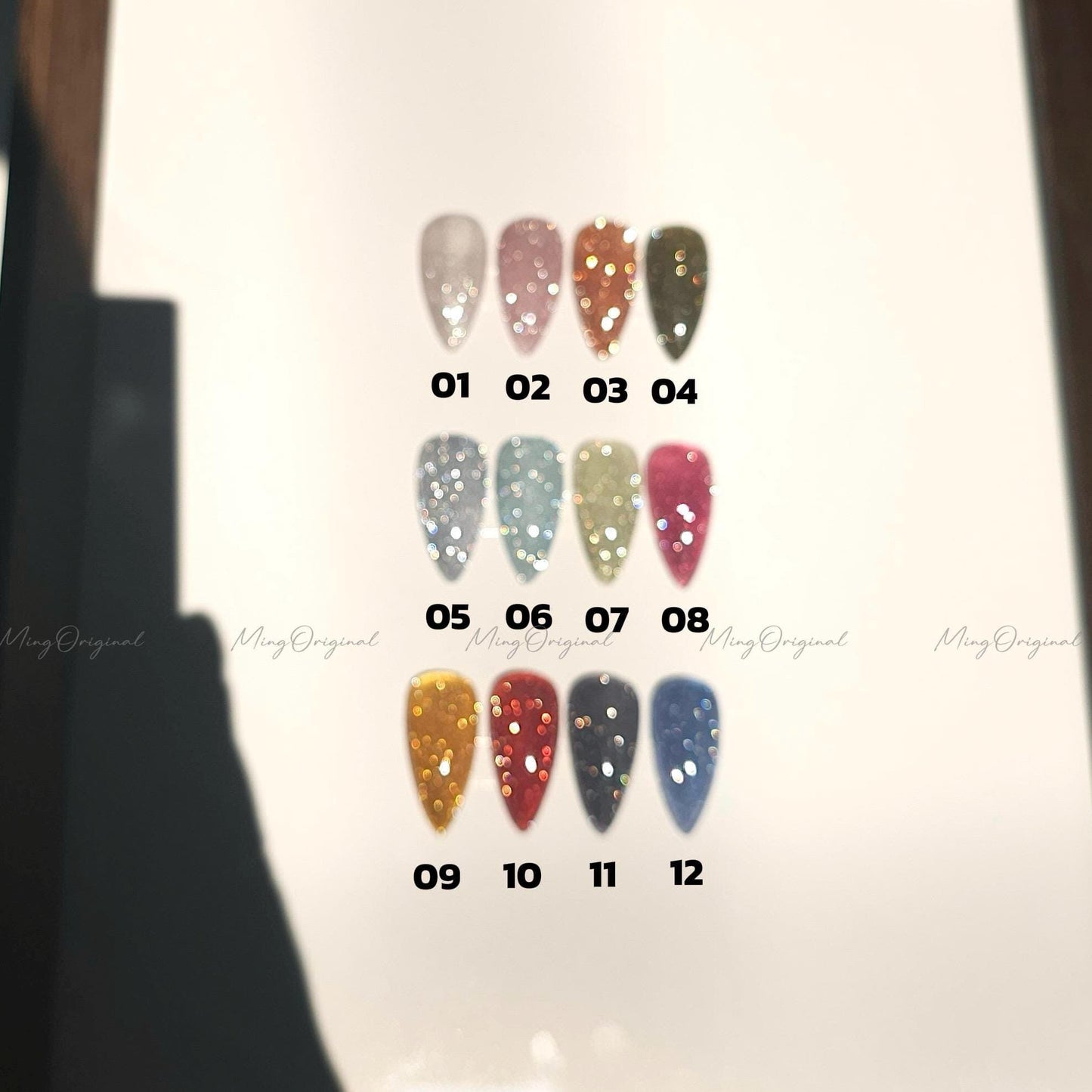 Semitransparent Colorful Solid Press-On Nails, Diamond Reflective Glitter nails, Everyday Wear Jelly Nails, gift for her, MO646