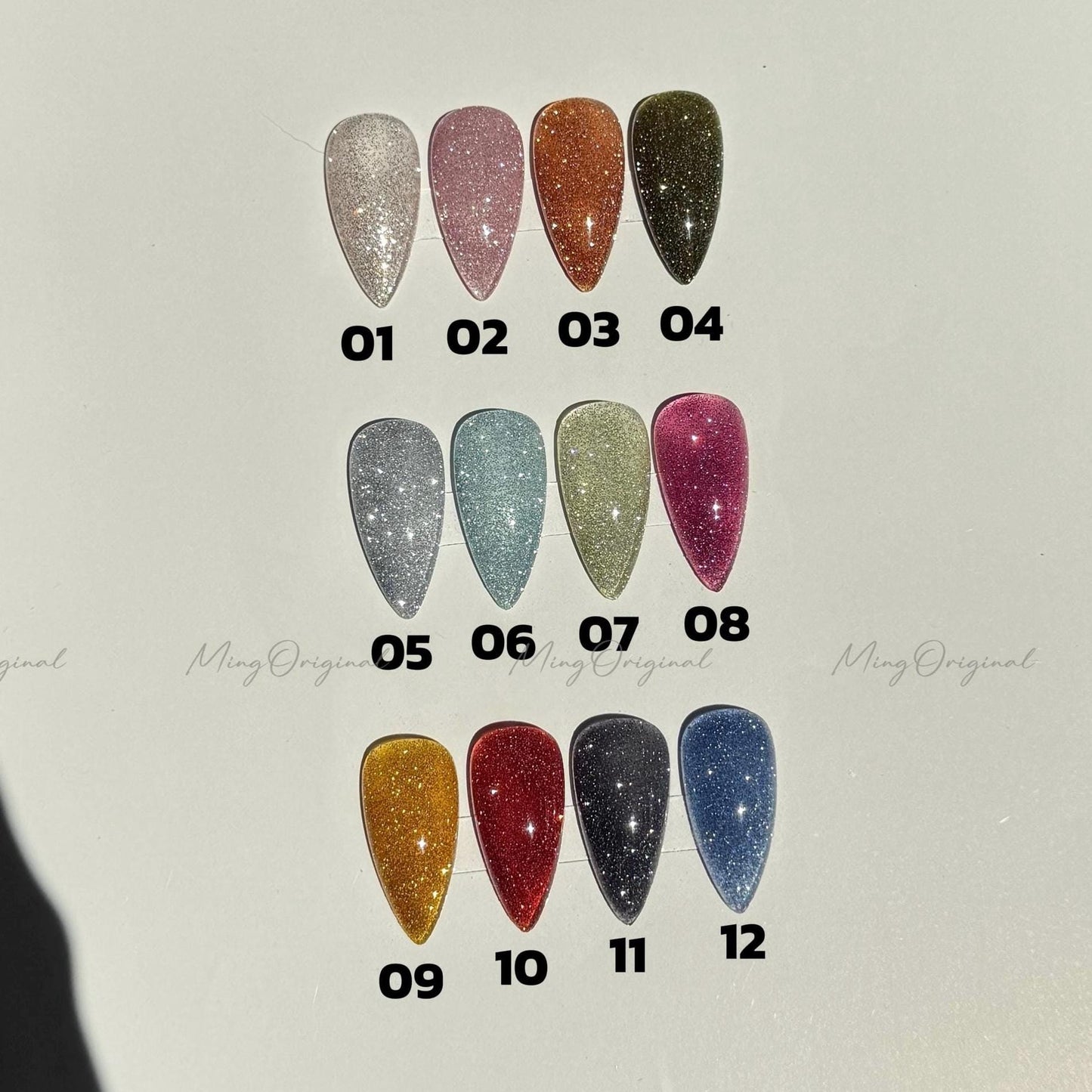 Semitransparent Colorful Solid Press-On Nails, Diamond Reflective Glitter nails, Everyday Wear Jelly Nails, gift for her, MO646