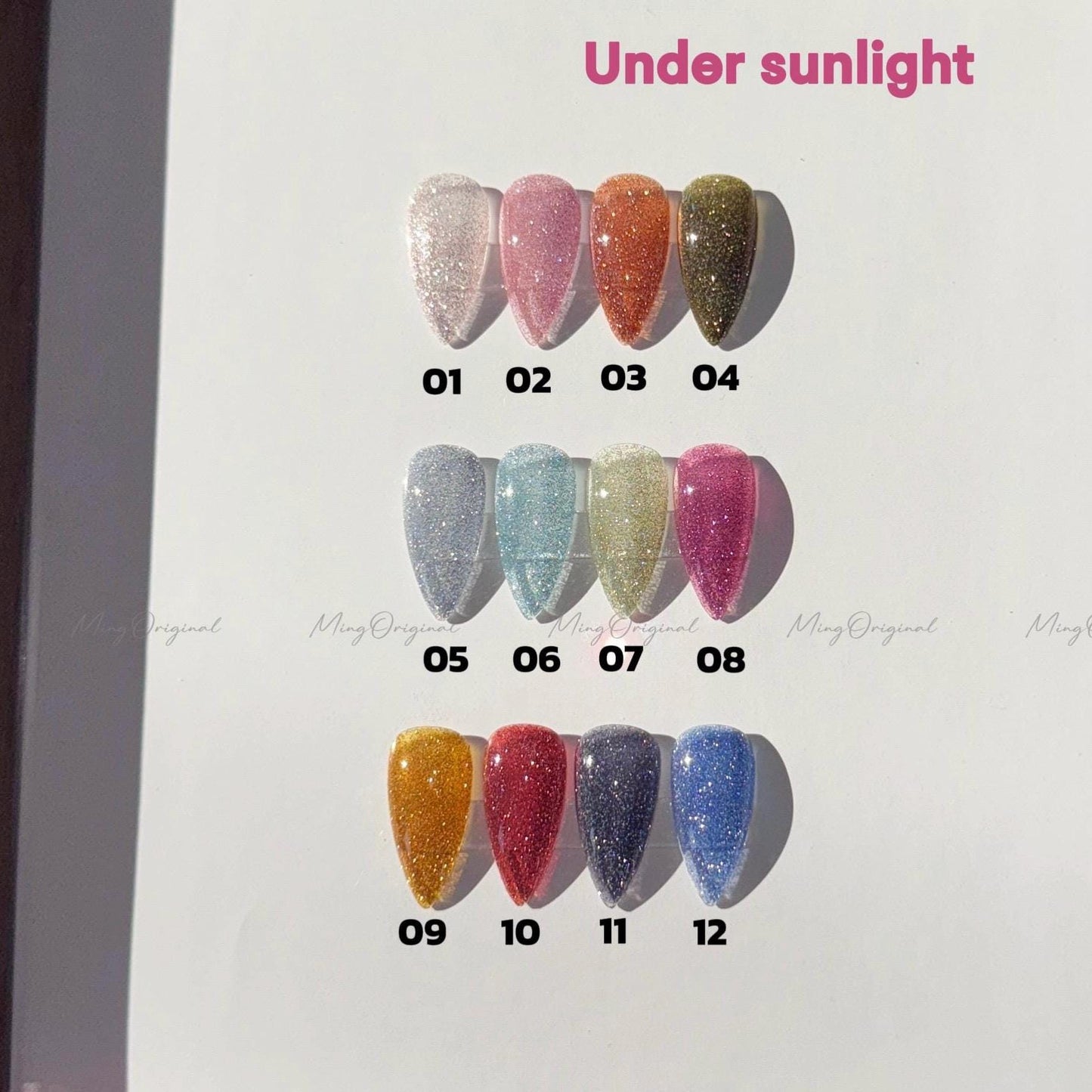 Semitransparent Colorful Solid Press-On Nails, Diamond Reflective Glitter nails, Everyday Wear Jelly Nails, gift for her, MO646