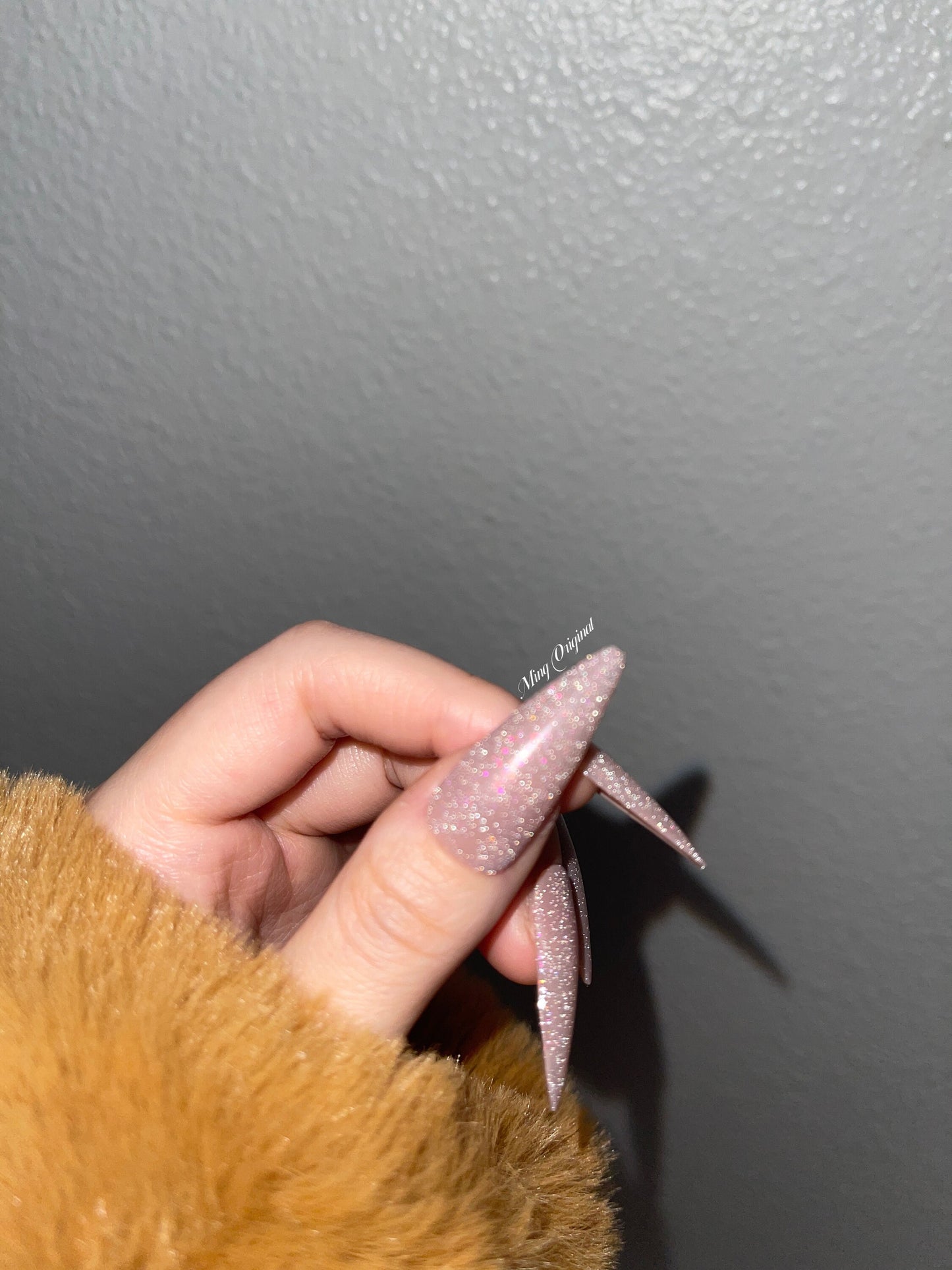Firework Gliiter Vivid Shine Nude Diamond Reflective press on nails, glue on nails, reuse nails, jelly fake nail, hand painted gel nail