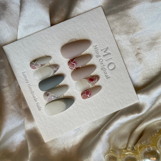 Reusable nude French nail press on nails, Premium Hand paint Nails, Fake nails, Nail Artist Faux Nails, Handmade matte nail