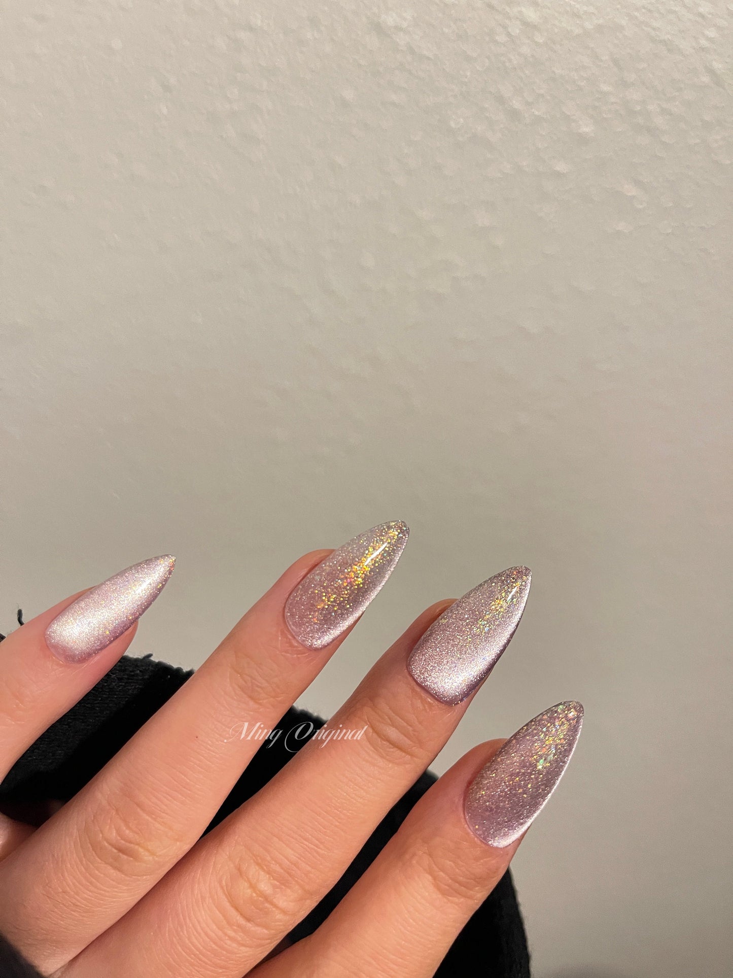 Da starry sky 2 | light purple cat eye press on nails, reuse nails, jelly fake nail, sparkly Christmas nail